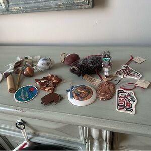 Lot  Alaska ornaments and handmade items